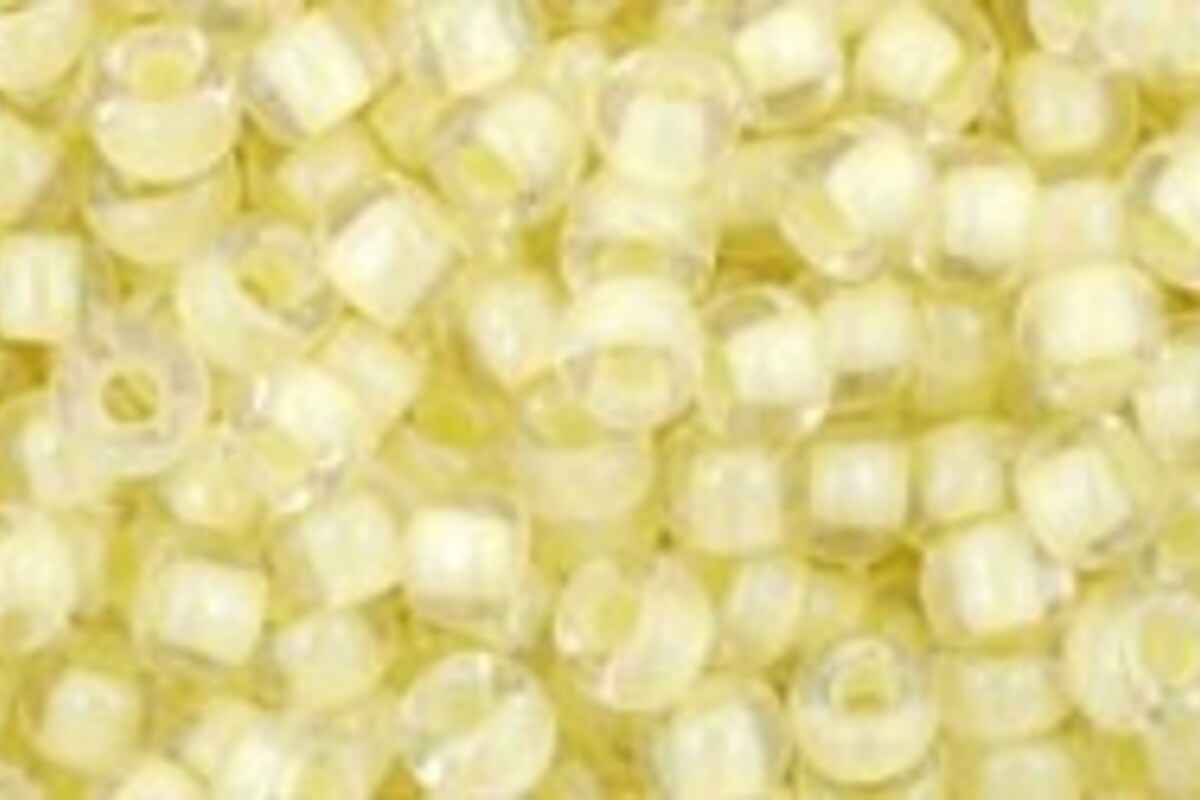 Margele Toho rotunde 8/0 - Inside-Color Luster Crystal/Opaque Yellow Lined