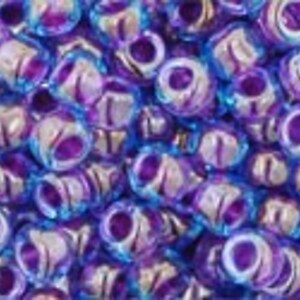 Margele Toho rotunde 8/0 - Inside-Color Aqua/Purple Lined