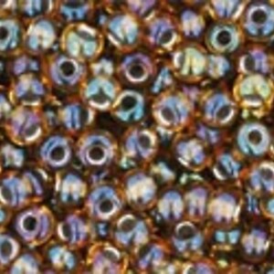 Margele Toho rotunde 11/0 - Inside-Color Rainbow Topaz/Gold Lined