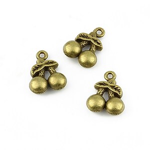 Charm bronz ciresele 14x11mm