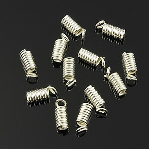 Terminatie de snur argintie 8x4mm (10 buc.)