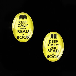 Cabochon sticla 18x13mm "Always Keep Calm" cod 872