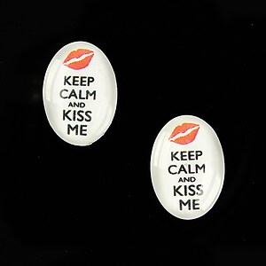 Cabochon sticla 18x13mm "Always Keep Calm" cod 874