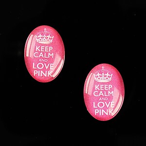 Cabochon sticla 18x13mm "Always Keep Calm" cod 875