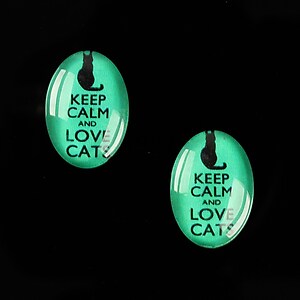 Cabochon sticla 18x13mm "Always Keep Calm" cod 878