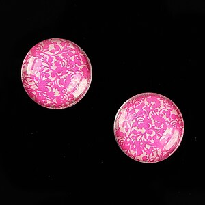 Cabochon sticla 16mm "Pattern" cod 885