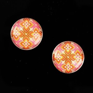 Cabochon sticla 16mm "Pattern" cod 887