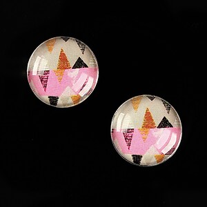 Cabochon sticla 16mm "Pattern" cod 894