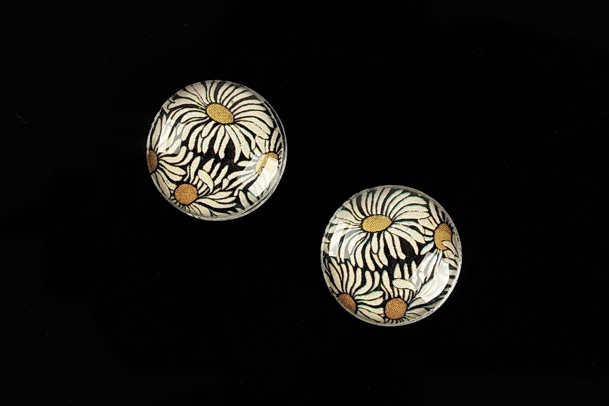 Cabochon sticla 16mm "Pattern" cod 895