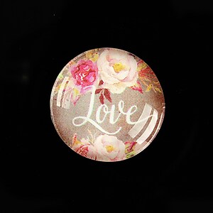 Cabochon sticla 25mm "Love" cod 935