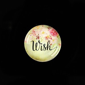 Cabochon sticla 20mm "Wish" cod 964