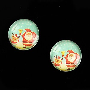 Cabochon sticla 16mm "Christmas" cod 997