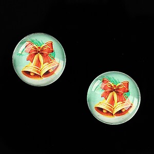 Cabochon sticla 16mm "Christmas" cod 999