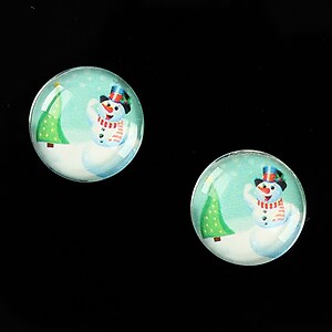 Cabochon sticla 16mm "Christmas" cod 1000