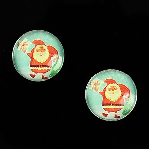 Cabochon sticla 16mm "Christmas" cod 1001