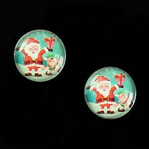 Cabochon sticla 16mm "Christmas" cod 1006