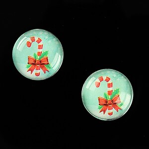 Cabochon sticla 16mm "Christmas" cod 1007