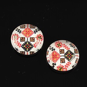 Cabochon sticla 18mm "Folclor" cod 1011