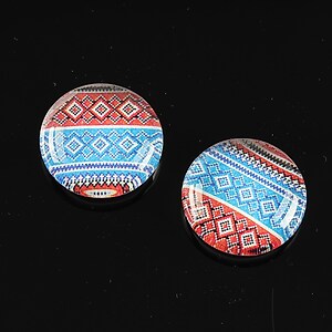 Cabochon sticla 18mm "Folclor" cod 1012