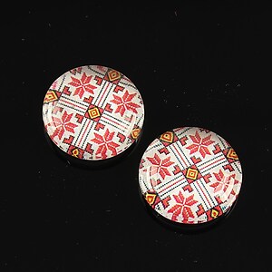 Cabochon sticla 18mm "Folclor" cod 1013