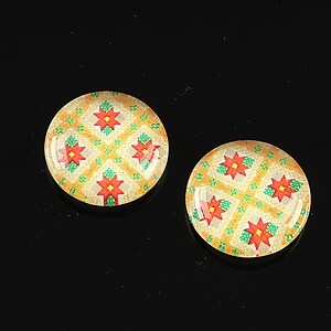 Cabochon sticla 18mm "Folclor" cod 1014