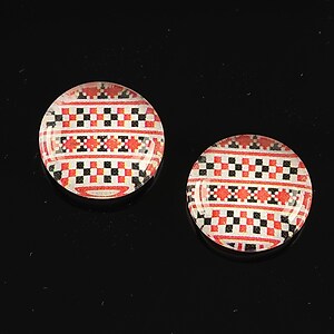 Cabochon sticla 18mm "Folclor" cod 1019