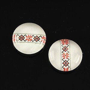 Cabochon sticla 18mm "Folclor" cod 1020