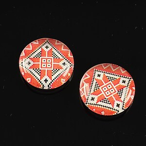 Cabochon sticla 18mm "Folclor" cod 1021