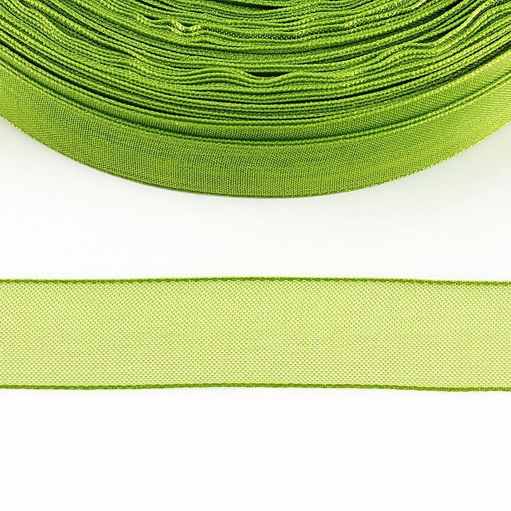 Panglica organza, latime 1,6cm (1m) - verde lime