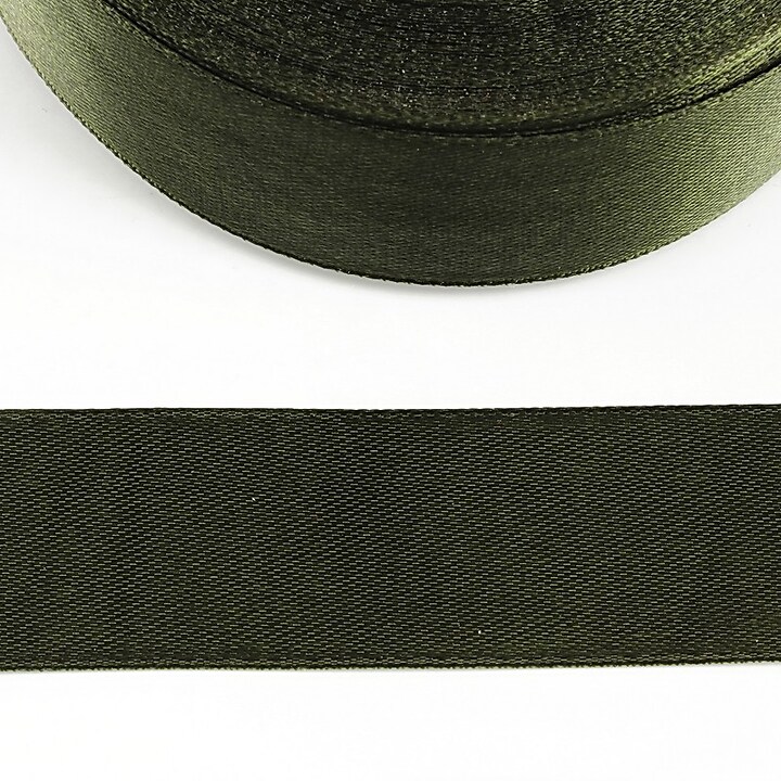 Panglica saten latime 2,5cm (1m) - verde militar