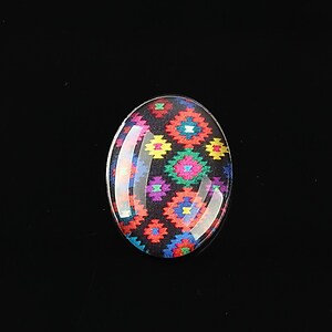 Cabochon sticla 25x18mm "Folclor" cod 1032