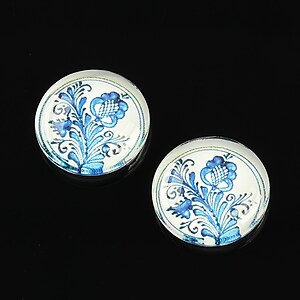 Cabochon sticla 18mm "Folclor" cod 1038