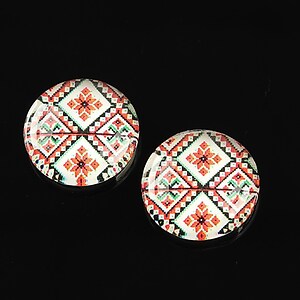 Cabochon sticla 18mm "Folclor" cod 1040