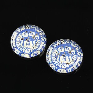 Cabochon sticla 18mm "Folclor" cod 1041