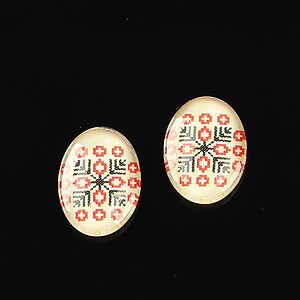 Cabochon sticla 18x13mm "Folclor" cod 1048