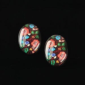 Cabochon sticla 18x13mm "Folclor" cod 1060