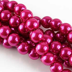 Perle de sticla, sfere 8mm - magenta (100 buc.)