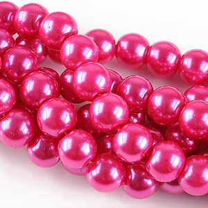 Perle de sticla, sfere 8mm - roz bonbon (100 buc.)