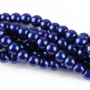 Perle de sticla, sfere 6mm - albastru cobalt (100 buc.)