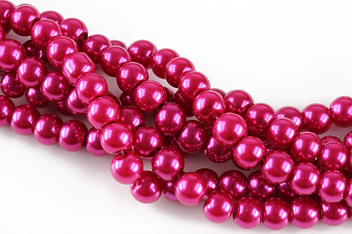 Perle de sticla, sfere 6mm - magenta (100 buc.)