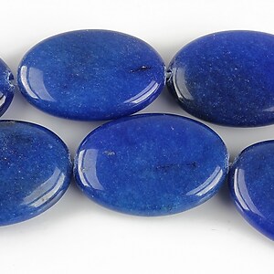 Jad oval 25x18mm - albastru cobalt