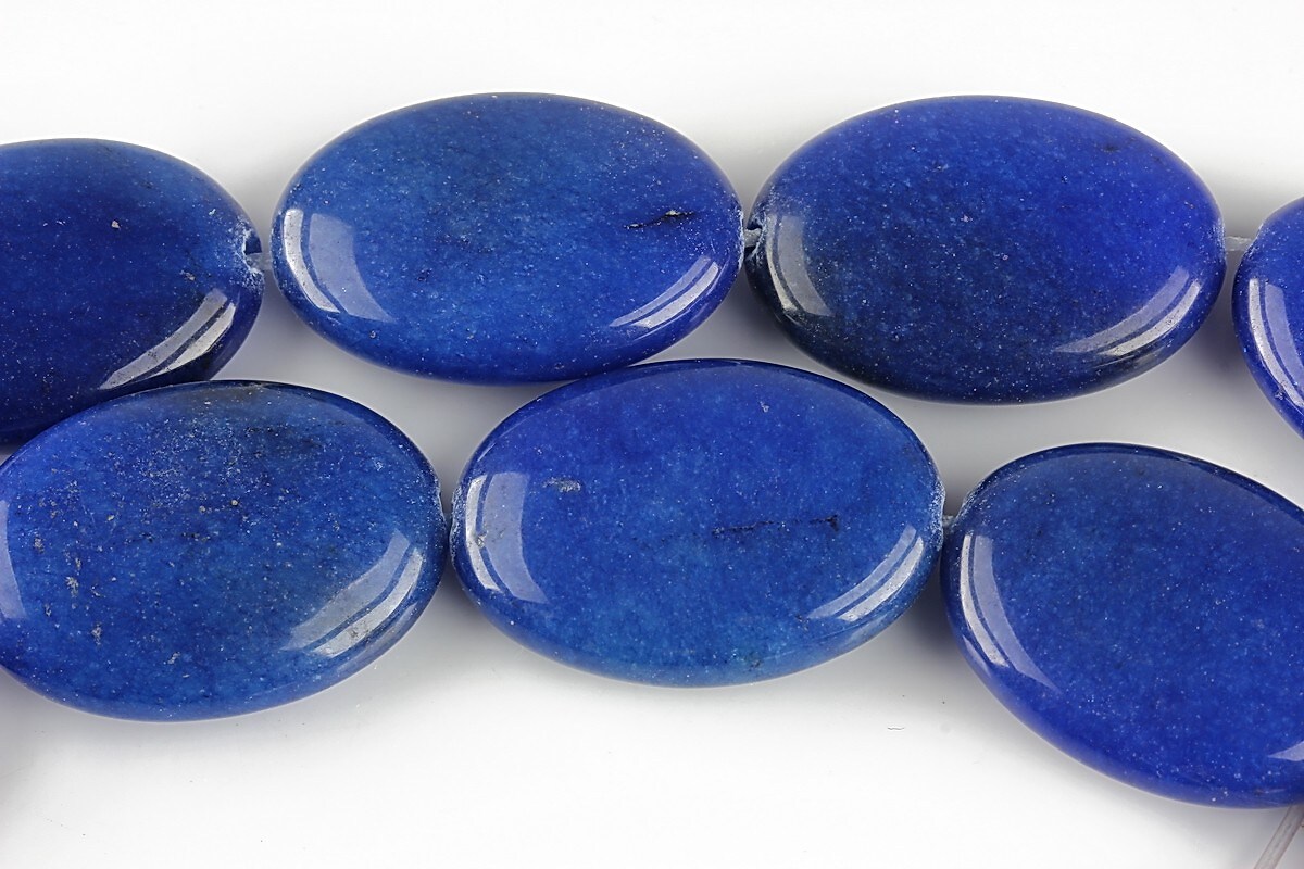 Jad oval 25x18mm - albastru cobalt