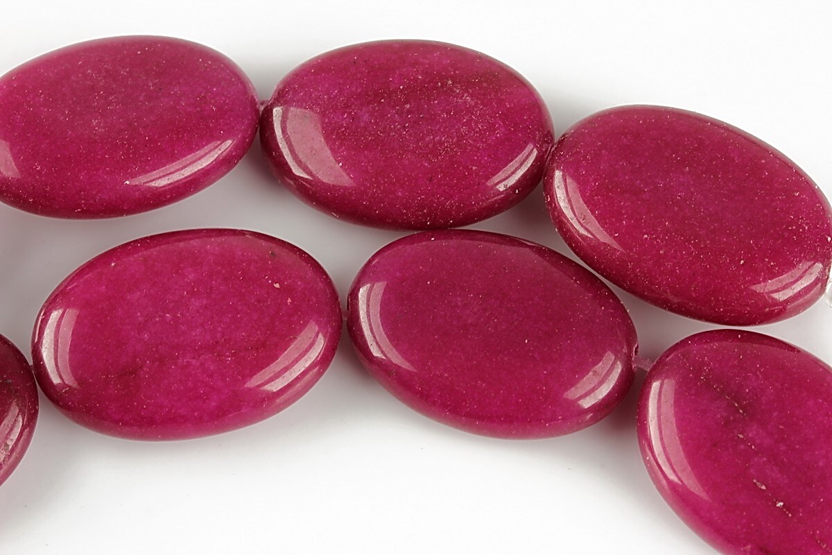 Jad oval 25x18mm - magenta