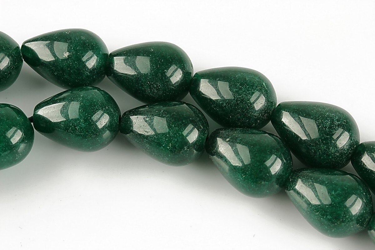 Jad lacrima 16x12mm - verde inchis