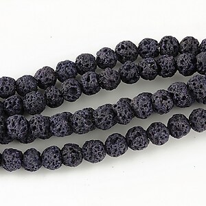 Margele lava mov indigo sfere 4mm (10 buc.)