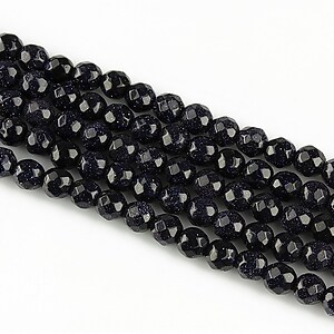 Blue Goldstone sfere fatetate 4mm