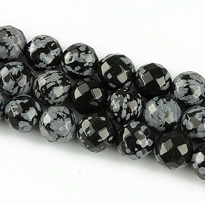 Snowflake obsidian sfere fatetate 8mm