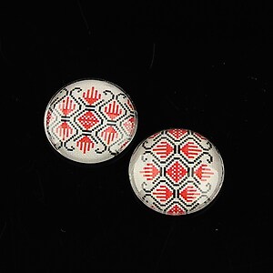 Cabochon sticla 16mm "Folclor" cod 1081