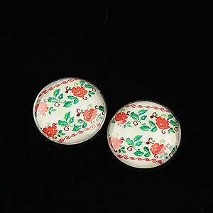 Cabochon sticla 16mm "Folclor" cod 1082