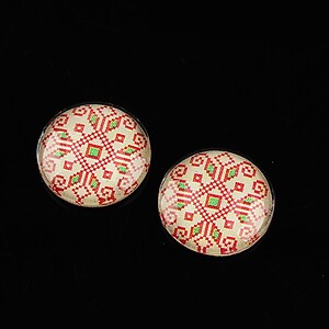 Cabochon sticla 16mm "Folclor" cod 1085